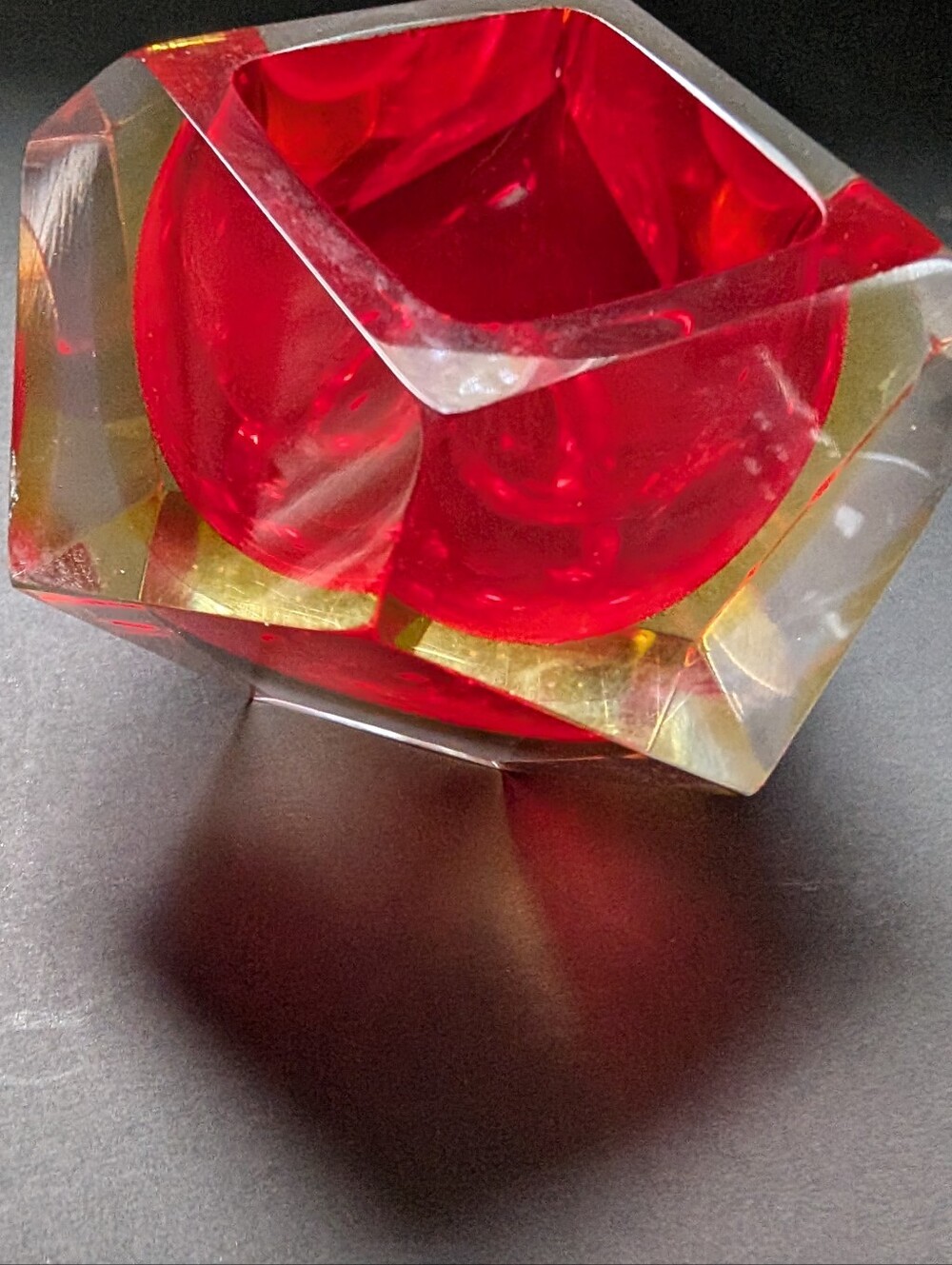 Red Glass Decorative Candle Holder - Unbranded